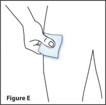 Wipe the area with an alcohol (prep) swab.