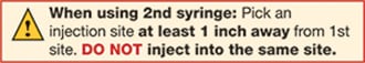 Give you 2 Skyrizi injections at least 1 inch away from each other.