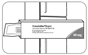 Check the Somatuline Depot dose is as prescribed and the expiration date has not passed after removing it from the refrigerator.