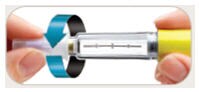 Push outer needle shield containing the needle straight onto the Byetta pen, then screw needle on until secure.