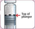Image showing top of plunger line for on Bydureon syringe.