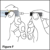 Hold the syringe in 1 hand. With the other hand gently remove the needle cover by pulling it straight off.