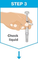 Check the liquid in your Skyrizi syringe to make sure that it's clear or slightly yellow. It can contain tiny white or clear particles and one or more bubbles. It should not be cloudy, flaky or have large particles in it.