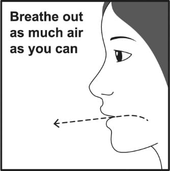 Breathe out through your mouth and push as much air from your lungs as you can.