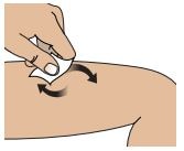 To clean the injection site before using your Zembrace SymTouch wipe it with the alcohol swab. Do not touch the site again before using the injection.