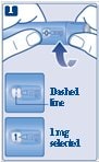 Continue turning the dose selector until the dose counter stops and shows your 1 mg dose - dashed line in the dose counter..