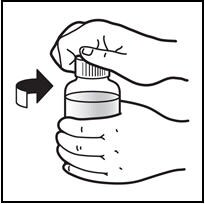 Close the bottle cap on the Prezista oral suspension by twisting the cap clockwise.