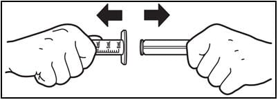 Pull the plunger away from the syringe barrel to separate them. Rinse the parts under water and allow to dry.