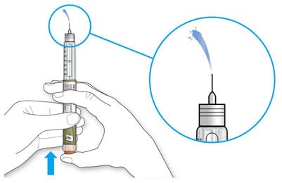 When the medicine comes out of the needle tip, your pen is working correctly