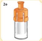 Image showing  Bydrueon vial with orange connector on top.