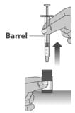 Carefully remove the dosing dispenser from the bottle by pulling straight up on the barrel of the dosing dispenser.