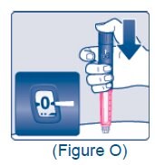 Press and hold down the dose button on your Xultophy pen until the dose counter shows “0”