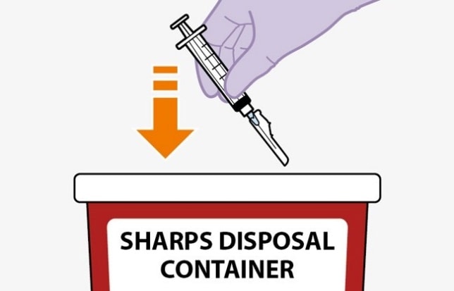 Place needle in a sharps container.