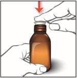 Push the bottle adapter firmly into the bottle. Make sure the bottle adapter is fully inserted. If not fully inserted, small parts such as the bottle adapter may become a choking hazard for children and pets. Note: Do not remove the bottle adapter from the bottle after it is inserted.