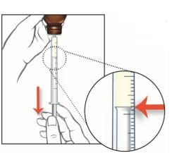 Slowly pull the plunger of the oral syringe to withdraw the dose of Epidiolex needed. Line up the end of the plunger with the marking for your dose of Epidiolex.