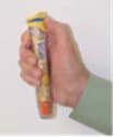 Flip open the yellow cap of your EpiPen or the green cap of your EpiPen Jr carrier tube image