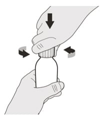 Step A1 Remove the cap by pushing it down and then twisting the cap to the left (counterclockwise). image