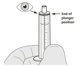Push the plunger of the oral syringe all the way down to remove any air in the oral syringe.image