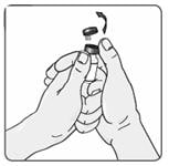 4. Remove the Extavia vial from the well and take the cap off the vial (Figure 5).image