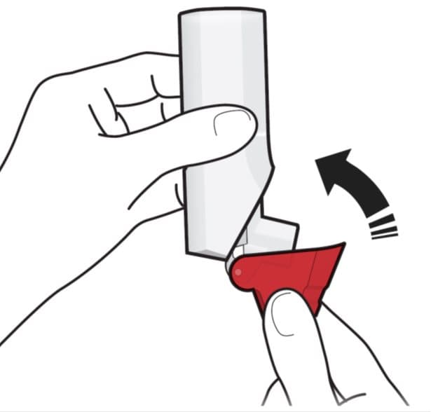 Close the red cap on your ProAir RespiClick inhaler firmly over the mouthpiece.