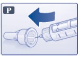 Carefully put the outer needle cap over the needle. Unscrew the needle and safely remove it from your Victoza pen after each use image.