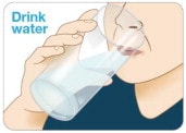 Figure I. Drink water. Before taking each Kynmobi, drink water to moisten your mouth. This helps the film dissolve more easily. image