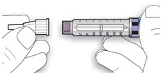 Line up the needle with the pen, and keep it straight as you attach it (screw or push on, depending on the needle type).image