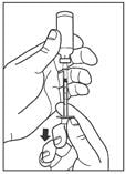 Leave the syringe in the vial and turn both upside down. Hold the syringe and vial firmly in one hand. Make sure the tip of the needle is in the insulin. With your free hand, pull the plunger to withdraw the correct dose into the syringe.image