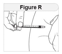 Slowly push the plunger down to inject the medicine (figure R).image