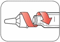 push needle on to pen and twist tight.image