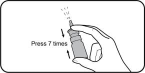 press and release the nasal applicator 7 times with your thumb and fingers.image