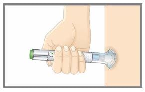 Place the clear base flat and firmly against your skin at the injection site.image