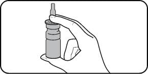Hold the nasal spray bottle upright.image