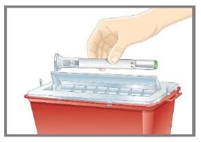 Put the used Taltz autoinjector in a FDA-cleared sharps disposal container right away after use. Do not throw away (dispose of) the Taltz autoinjector in your household trash.image