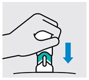 Push handle straight down  Medication injects as you push. Do this at a speed that is comfortable for you.  Do not lift the One-Press injector during the injection. The needle guard will lock and the full dose will not be delivered.image