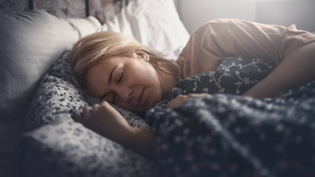 Woman peacefully sleeping.