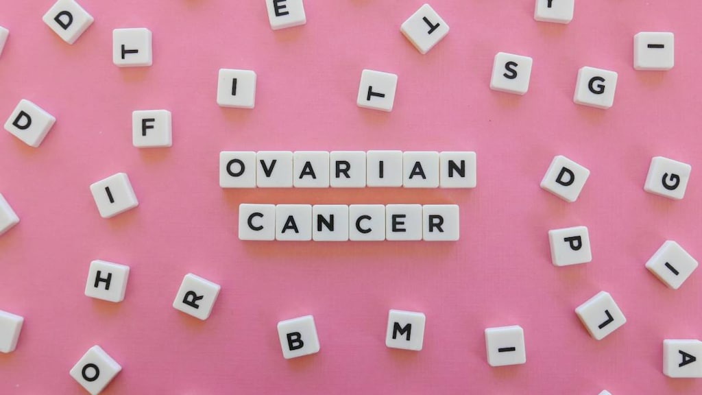 Scrabble letters spelling ovarian cancer