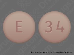 Imprint E 34 - clopidogrel 75 mg (base)