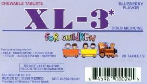 Image 1 - Imprint XL 3 INFANTIL - XL-3 Cold Medicine acetaminophen 80 mg / chlorpheniramine maleate 2 mg / phenylephrine hydrochloride 5 mg