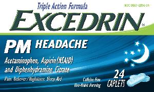 Image 1 - Imprint EXPM - Excedrin PM Headache acetaminophen 250 mg / aspirin 250 mg / diphenhydramine citrate 38 mg