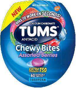 Image 1 - Imprint T - Tums Chewy Bites calcium carbonate 750 mg