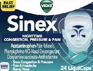 Image 1 - Imprint VS NIGHT - Vicks Sinex Nighttime acetaminophen 325 mg / doxylamine succinate 6.25 mg / phenylephrine hydrochloride 5 mg