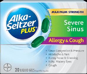 Image 1 - Imprint AS SA - Alka-Seltzer Plus Severe Sinus Congestion, Allergy & Cough Liquid Gels acetaminophen 325 mg / dextromethorphan hydrobromide 10 mg / doxylamine succinate 6.25 mg / phenylephrine hydrochloride 5 mg