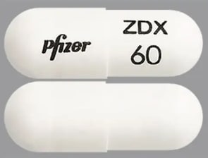 Imprint Pfizer ZDX 60 - Geodon 60 mg