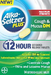 Image 1 - Imprint AS M - Alka-Seltzer Plus Maximum Strength Cough & Mucus DM dextromethorphan hydrobromide 60 mg / guaifenesin 1200 mg