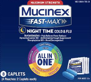 Image 1 - Imprint VVV CF - Mucinex Fast-Max Night Time Cold & Flu acetaminophen 325 mg / diphenhydramine hydrochloride 12.5 mg / phenylephrine hydrochloride 5 mg