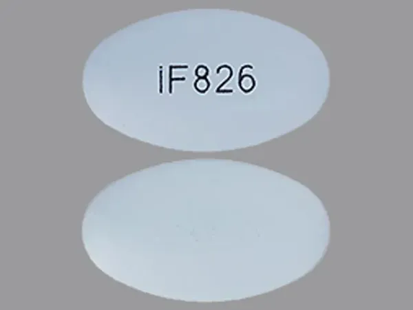 Imprint IF826 - famotidine/ibuprofen 26.6 mg / 800 mg