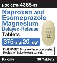 Imprint NE1 - esomeprazole/naproxen 20 mg / 375 mg