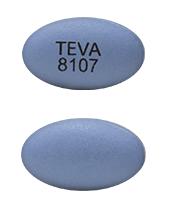 Image 1 - Imprint TEVA 8107 - famotidine/ibuprofen 800 mg / 26.6 mg