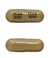 Imprint TEVA 8231 TEVA 8231 - sunitinib 50 mg